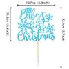 1 PCS Snowflake Baby's 1st Christmas Cake Topper Assembled Glitter Baby Shower Xmas Winter Snowflake Cake Pick for Merry Christmas New Year Holiday Birthday Party Cake Decorations Supplies Blue view 3