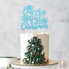 1 PCS Snowflake Baby's 1st Christmas Cake Topper Assembled Glitter Baby Shower Xmas Winter Snowflake Cake Pick for Merry Christmas New Year Holiday Birthday Party Cake Decorations Supplies Blue view 4