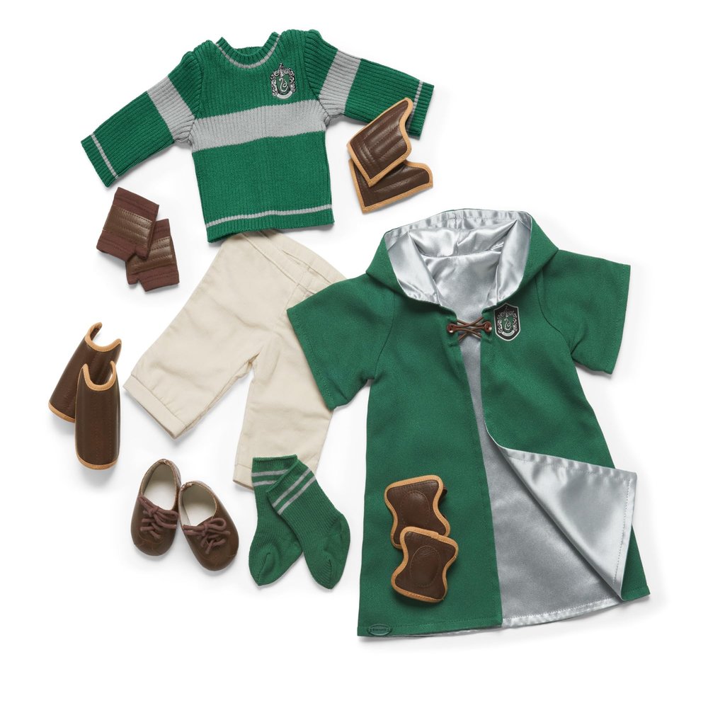 American Girl Harry Potter 18-inch Doll Slytherin Quidditch Uniform Outfit with Robe Featuring House Crest, For Ages 6+