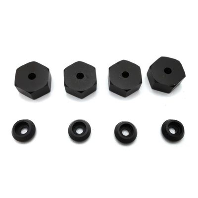 Greendhat 4PCS 5mm to 12mm Metal Combiner Wheel Hub Hex Adapter for WPL D12 C24 C34 B24 B36 MN D90 D99 RC Car Upgrade Parts ( Color : Black )