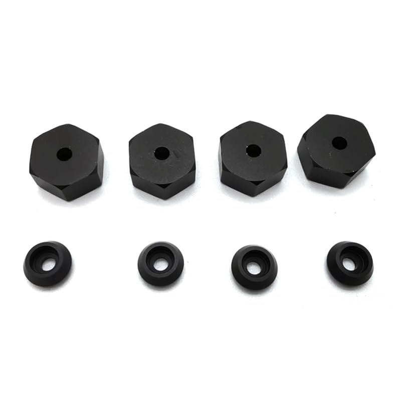 Greendhat 4PCS 5mm to 12mm Metal Combiner Wheel Hub Hex Adapter for WPL D12 C24 C34 B24 B36 MN D90 D99 RC Car Upgrade Parts ( Color : Black )