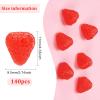 OLYCRAFT 140pcs Artificial Raspberry Miniature Strawberry Simulation Strawberry Mini Strawberries Miniature Fruit for Dollhouse Mini Kitchen Decorations Photography Props view 2