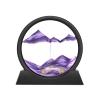 Wai Danie Moving Sand Art Picture 3D Hourglass Deep Sea Sandscape Liquid Motion Display Painting Flowing Sand Frame Relaxing Desktop Home Office Work Decor (Purple, 7 Inches) view 1