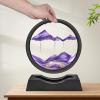 Wai Danie Moving Sand Art Picture 3D Hourglass Deep Sea Sandscape Liquid Motion Display Painting Flowing Sand Frame Relaxing Desktop Home Office Work Decor (Purple, 7 Inches) view 3