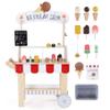 labebe Wooden Ice Cream Cart for Kids, Toddler Ice Cream Truck Pull-Along Pretend Play Stand for 3-8Y, Children Role Play ice cream toy Trolley with Blackboard, ringbell, Ice-lolly for 36M+ Girls Boys view 1