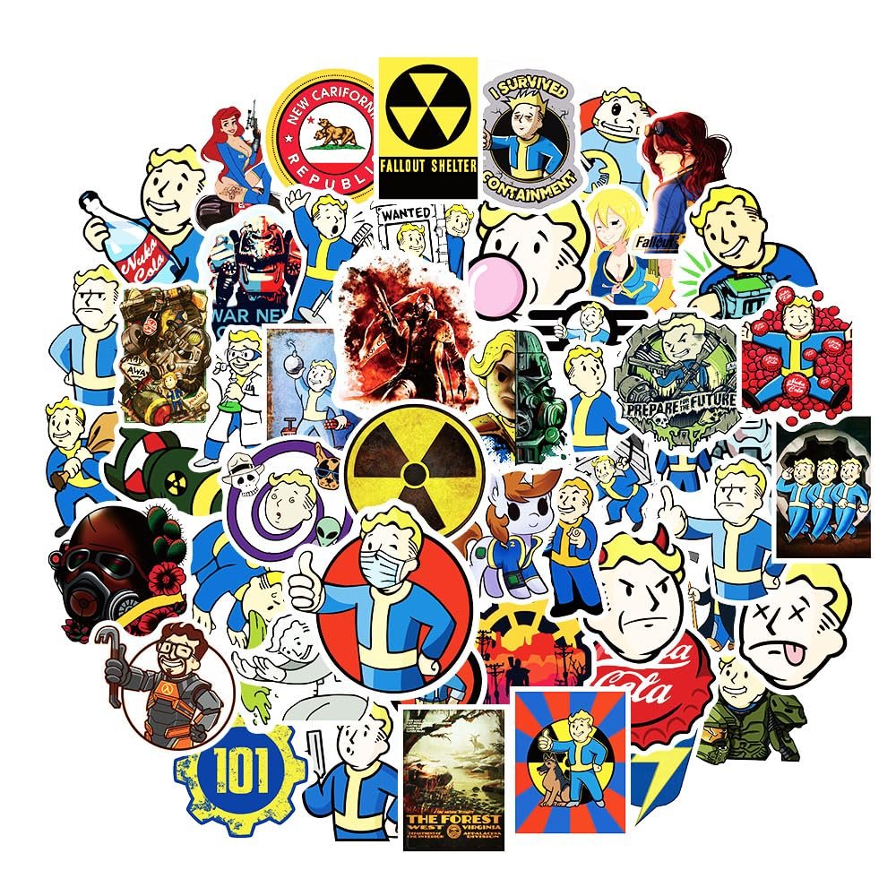 50pcs Fallout GMVAESKY Merchandise Stickers for Bottle, Laptop, Refrigerator & More