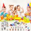 122Pcs Dog Party Favors Gift Set for Kids Dogs Birthday Party Supplies Include 12 Dogs DIY Face Stickers 12 Dogs Bags 12 Keychains 12 Bracelets 50 Stickers for Puppy Parties Favors view 2
