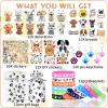 122Pcs Dog Party Favors Gift Set for Kids Dogs Birthday Party Supplies Include 12 Dogs DIY Face Stickers 12 Dogs Bags 12 Keychains 12 Bracelets 50 Stickers for Puppy Parties Favors view 3