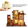 Miniature Book Shaped Cat Coffee House Cafe Model Wooden Handmade Dolls House DIY Dollhouse Furniture Kit Kid Puzzle Toy New Year Gift for Boy Girl view 4