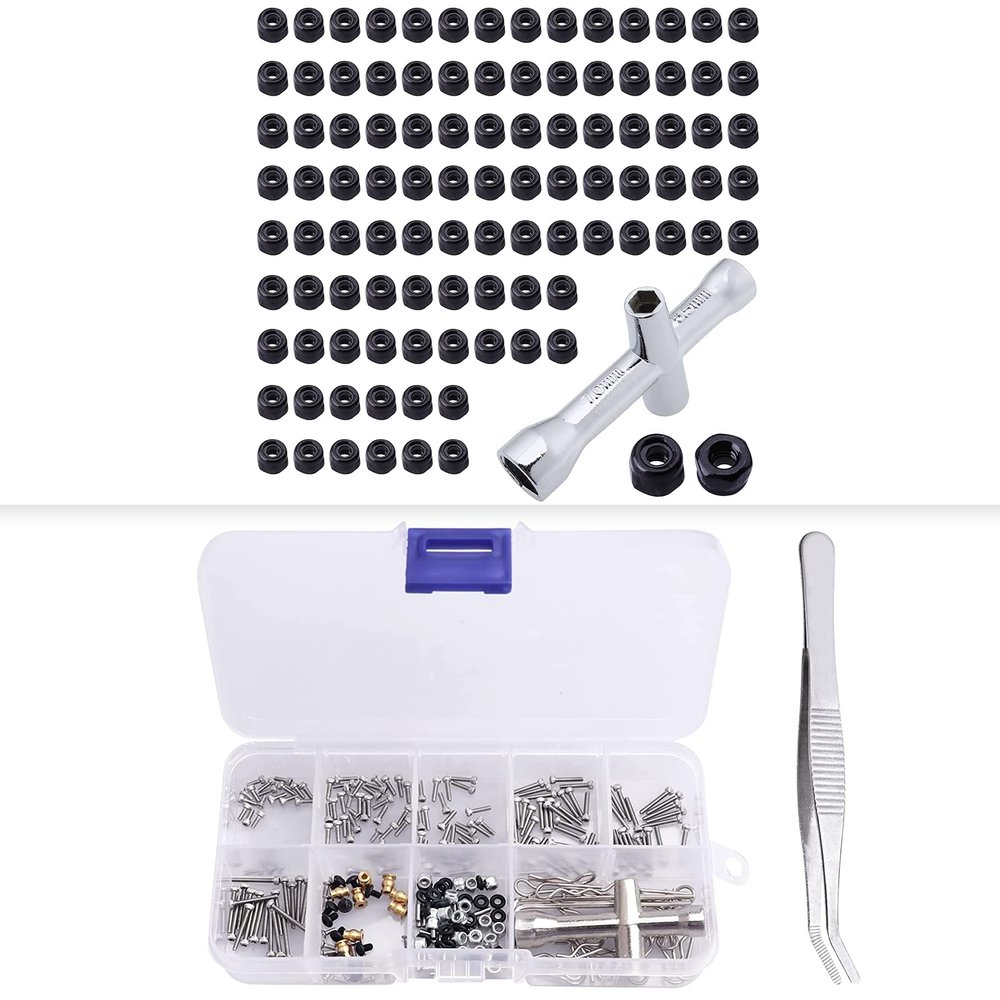 272pcs RC Screw Kit & 100PCS M2 Locking Nuts for Axial SCX24 1/24 Scale RC Crawler Accessories