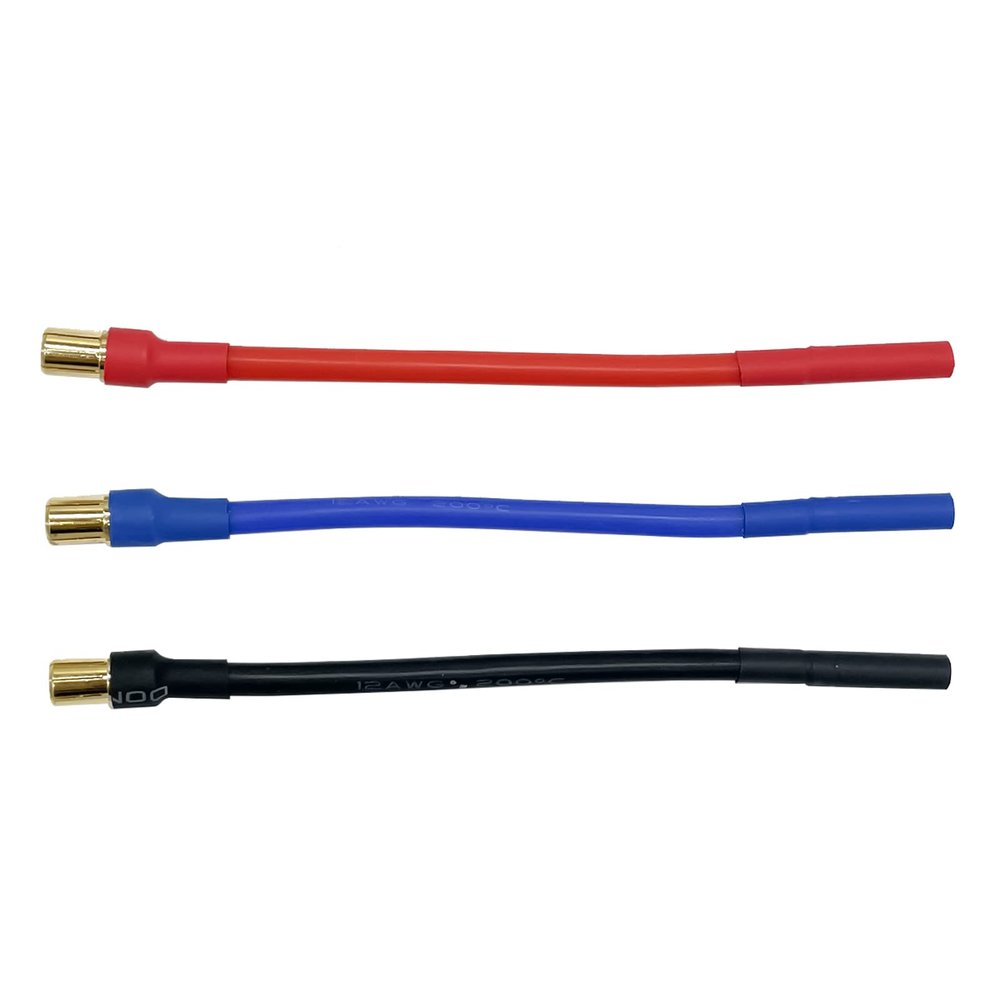 3pcs/Set 6.5MM Bullet Male to 4.0mm Female 12AWG 10CM ESC Extension Cable for RC Car Boat Brushless Motor ESC