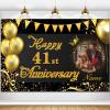 Custom Happy 41st Anniversary Decorations Supplies,41st Birthday Decorations Banner,41st Wedding Anniversary Backdrop(6x9ft) view 1
