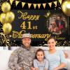 Custom Happy 41st Anniversary Decorations Supplies,41st Birthday Decorations Banner,41st Wedding Anniversary Backdrop(6x9ft) view 4