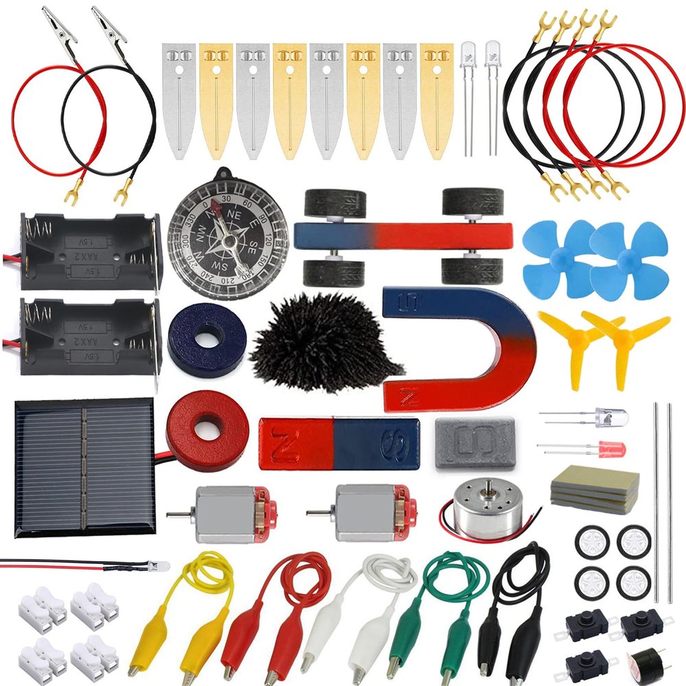 Delinx STEM Science Kit, Magnets Learning,Basic Circuit Learning,Fruit Battery Experiment,Green Alternative Energy Lab Kits, Physic Electricity Educational Project for Kids & Teens,Girls & Boys