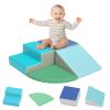 DUSACOM Foam Climbing Blocks for Toddlers, 4 Pieces Climbing Blocks for Toddlers 1-3, Soft Play Climbing for Toddlers, Baby Climbing Blocks Indoor(Blue/Green-4) view 1