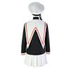 Anime Card Captor KINOMOTO School Girls Uniform Sailor Navy Blue Pleated Skirt Cosplay Costumes(S,White-W) view 3