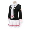 Anime Card Captor KINOMOTO School Girls Uniform Sailor Navy Blue Pleated Skirt Cosplay Costumes(XXL,Black-w) view 3