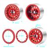 RCLIONS 2.2inch Beadlock Wheels 35mm RC Aluminum Rims for AXIAL Wraith RR10 TRX4 1/10th RC Crawler Truck Car (Red) view 2