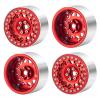RCLIONS 2.2inch Beadlock Wheels 35mm RC Aluminum Rims for AXIAL Wraith RR10 TRX4 1/10th RC Crawler Truck Car (Red) view 4
