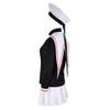 Anime Card Captor KINOMOTO School Girls Uniform Sailor Navy Blue Pleated Skirt Cosplay Costumes(M,White-W) view 4