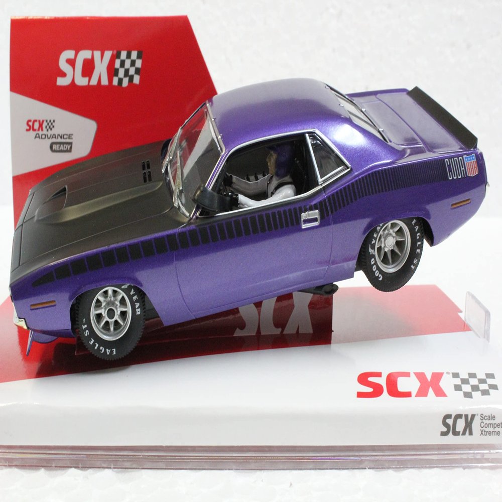 SCX U10365X300-PU Plymouth Trans Am AAR CUDA 1970 Limited Edition 1:32 Slot Car (in Violet Metallic)