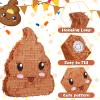 Sratte Poop Piata Bundle 16 Inches Tall Funny Poop Emoticon Piata with Blindfold and Bat and Confetti for Birthday Happy Party Decorations Kids Birthday Supplies Party Favors view 4