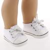 Ckuakiwu Canvas Tennis Shoes, 1Pair Doll Shoes White Casual Skateboarding Shoes Footwear for 18 Inch Dolls Children Gift Toys, Mini Doll Shoes view 1