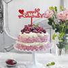 10Pcs Happy Valentine's Day Cake Topper Acrylic Cake Topper Red Valentines Day Cupcake Topper Heart Shaped Cake Picks Cake Accessories for Wedding Valentine's Day Gifts Cake Decoration Party (Red) view 2