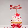 10Pcs Happy Valentine's Day Cake Topper Acrylic Cake Topper Red Valentines Day Cupcake Topper Heart Shaped Cake Picks Cake Accessories for Wedding Valentine's Day Gifts Cake Decoration Party (Red) view 3
