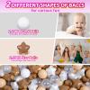 Ball Pit Balls Play Balls for Babies, Small Balls Stars for Kids Playpen Plastic Balls for Babies Ball Pool Puppy Playballs, Coffee Pearl White view 4