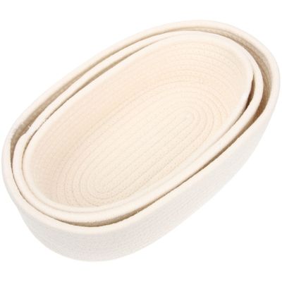 3pcs Cotton Rope Woven Storage Basket for Organizing Sundries for Nursery Closet and Home Decor