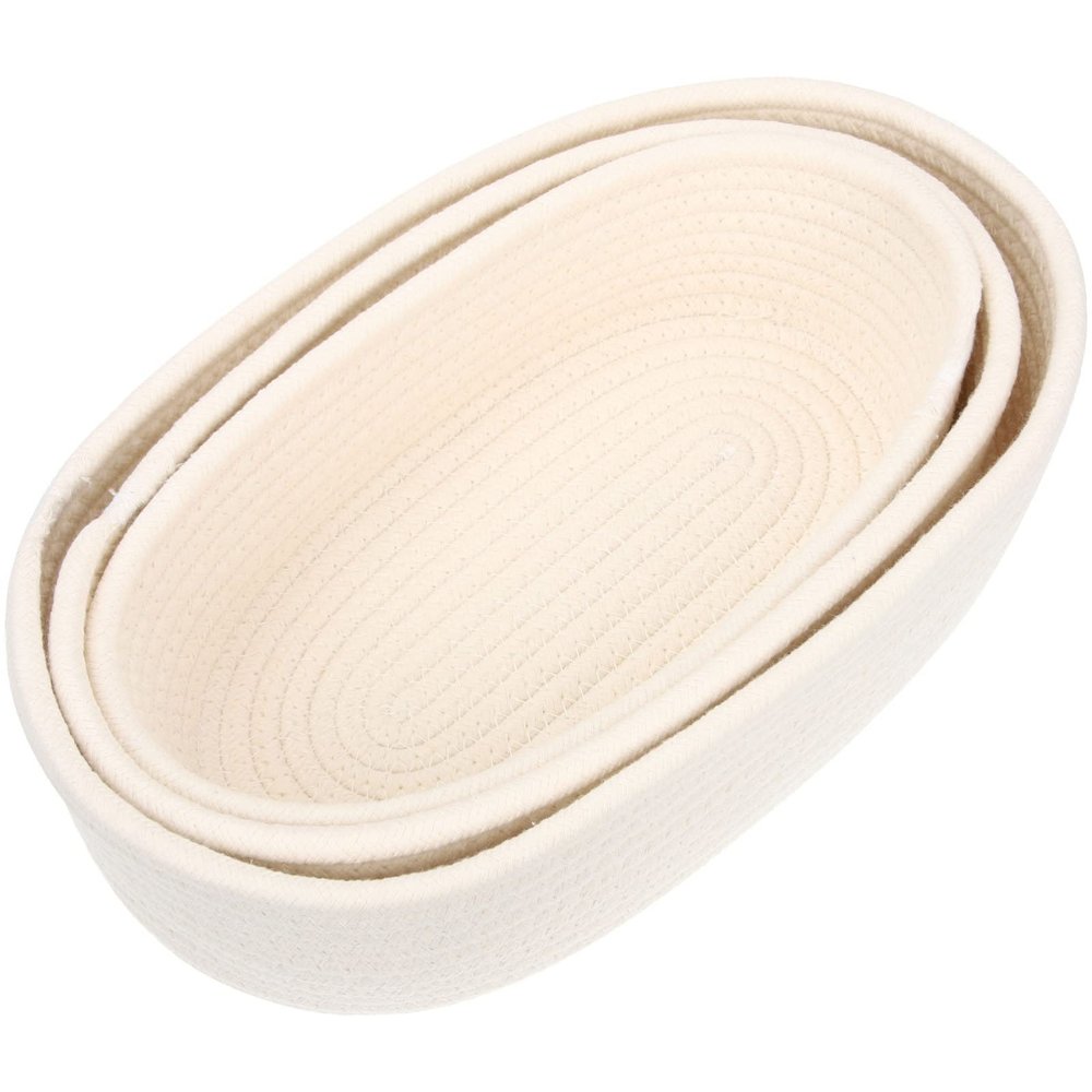 3pcs Cotton Rope Woven Storage Basket for Organizing Sundries for Nursery Closet and Home Decor