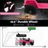Costzon Ride on Car, 12V Battery Powered Truck Vehicle with Remote Control, Spring Suspension, Headlights, Music, Horn, MP3, USB & Aux Port, Gift for Boys Girls, Electric Car for Kids (Pink) view 3