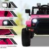 Costzon Ride on Car, 12V Battery Powered Truck Vehicle with Remote Control, Spring Suspension, Headlights, Music, Horn, MP3, USB & Aux Port, Gift for Boys Girls, Electric Car for Kids (Pink) view 4