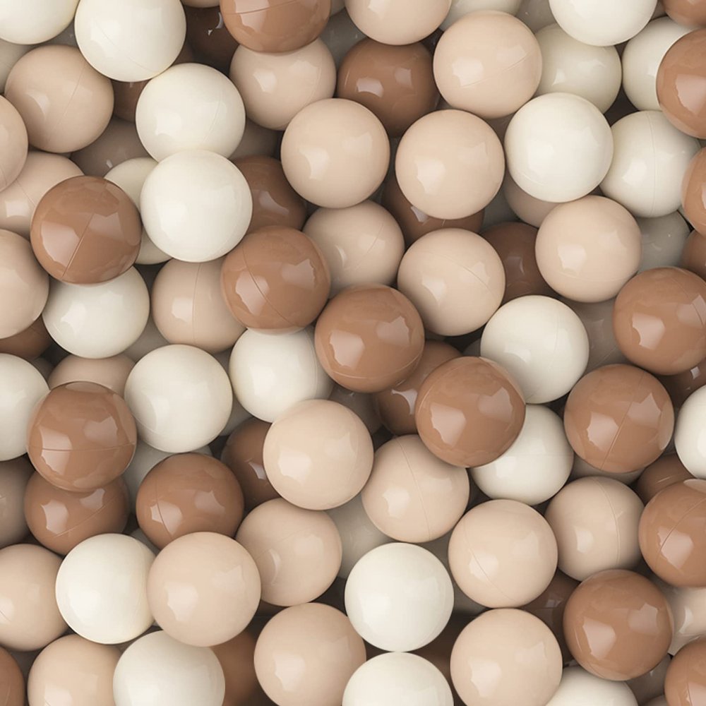 GOGOSO Ball Pit Balls for Toddlers Phthalate-Free BPA-Free Non-Toxic Crush Proof Soft Plastic Play Balls Baby Kids Shape Tent Pool Playhouse Playpen Party Decor,Coffee Brown Beige,100PCS