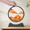 Wai Danie Moving Sand Art Picture 3D Hourglass Deep Sea Sandscape Liquid Motion Display Painting Flowing Sand Frame Relaxing Desktop Home Office Work Decor (Gold, 12 Inches) view 2