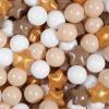 Realhaha Ball Pit Balls 100 PCS, Star Shapes for Babies Kids Playpen Plastic Balls for Babies Ball Pool Puppy Playballs, Gold Coffee view 1