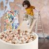 Realhaha Ball Pit Balls 100 PCS, Star Shapes for Babies Kids Playpen Plastic Balls for Babies Ball Pool Puppy Playballs, Pink Coffee view 4
