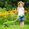 Altdorff Kids Wheelbarrow Set Metal, Child Wheel Barrel Green Easy to Assemble and Kids Gardening Tools Kit, Garden Toys with Small Wheel Barrow, Outdoor Indoor Toys Gift for Children view 2