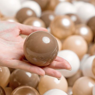 TRENDPLAY Plastic Balls for Ball Pits - Pack of 100 Hollow Balls- Safe and Exciting Playtime - Perfect for Toddler Baby Pools,Party,Festival Decoration, Pearl Brown+Brown+Khaki