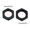 Ruiwaer 8PCS 17mm Thread Aluminum RC Wheel Nuts Aluminum Alloy Wheel Hex Hub Nuts, 4PCS Blue 4PCS Black view 2