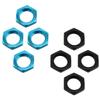 Ruiwaer 8PCS 17mm Thread Aluminum RC Wheel Nuts Aluminum Alloy Wheel Hex Hub Nuts, 4PCS Blue 4PCS Black view 3
