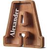 Customized Name Large Wooden Piggy Bank for Kids Boys Girls Alphabets Letter A-Z Coins Bills Money Change Bank Box Initial on Clear Cover (Laser Engraved) (Alphabet-A, Personalized-12) view 1