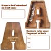 Customized Name Large Wooden Piggy Bank for Kids Boys Girls Alphabets Letter A-Z Coins Bills Money Change Bank Box Initial on Clear Cover (Laser Engraved) (Alphabet-A, Personalized-12) view 2