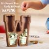 Customized Name Large Wooden Piggy Bank for Kids Boys Girls Alphabets Letter A-Z Coins Bills Money Change Bank Box Initial on Clear Cover (Laser Engraved) (Alphabet-A, Personalized-12) view 4