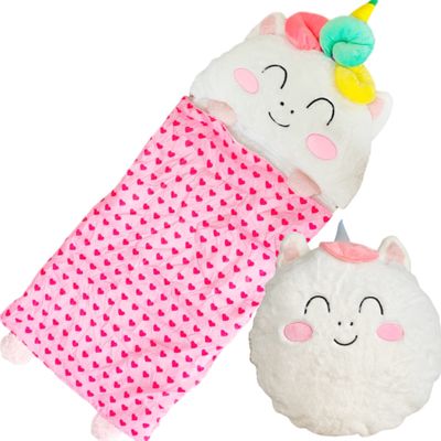 Nalexmi Girl Sleeping Bag, Animal Bags, Unicorn, Sleeping Bag with Pillow, Nap Mat, Warm Plush with Cotton, Slumber Bag