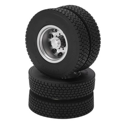 VGEBY RC Tires, 2pcs RC Rear Tires Strong Cushioning Performance, Remote Control Car Accessories for 1/14 Trailer Truck 7mm Rc Wheels
