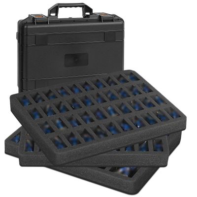 TORIBIO Miniature Storage Figure Hard Shell Case, 108 Slot Miniature Sturdy Hard Case Figurine Carrying Case, Compatible with D&D DND Minis and More