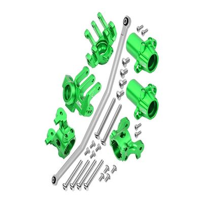 Axial 1/10 RBX10 Ryft 4WD Rock Bouncer Aluminum Upgrade Parts Combo Set B (Front C-Hubs + Front & Rear Knuckle Arms + Steering Rod) - Green