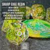 Sages Portal Enchanted Flowers DND Dice Set Resin Sharp Edge Polyhedral Dice for Dungeons and Dragons Pathfinder TTRPG (Green Flowers) view 4